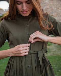 Vestido de Algodón Puro con Botones Sofia, Estilo Bohemio, Informal, para Ocasiones Especiales, Ropa de Verano - Product Image 6