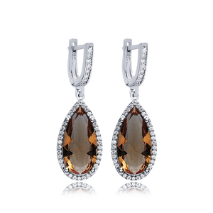 14x24mm Poire Design Sultanite CZ Pierre Dangle Boucle D'oreille En Argent Sterling 925 En Gros Fine Jewelry Turc - Product Image 1