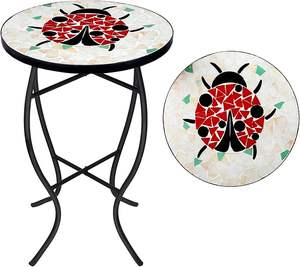 <b>Mosaic</b> Metal <b>Table</b> With Bright Tile Inlay Handcrafted <b>Mosaic</b> Tile <b>Table</b> For Restaurants <b>Mosaic</b> Coffee <b>Table</b> at low price - Product Image 5