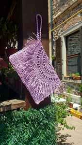 Handcrafted Straw Crochet Beach Clutch With Bohemian Tassels Raffia <b>Bag</b> Beach Purse Summer <b>Bag</b> Paper <b>Rafia</b> Women Handbag Black - Product Image 5