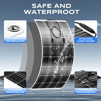 Panneaux solaires flexibles Rvpozwer à haute efficacité 22% 200W pour bateaux, cellules monocristallines à film mince, demi-cellules, système de toiture hors réseau, 25 ans