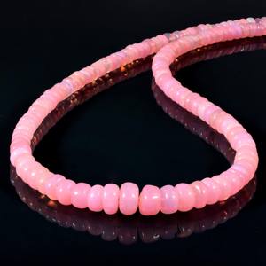 Collier de perles d'opale de feu rose naturelle avec chaîne en argent bijoux en pierres précieuses véritables multicolores cadeau parfait pour les femmes - Product Image 3