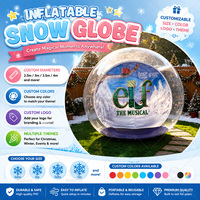 Dôme à bulles gonflable publicitaire de Noël en PVC de 3 m de diamètre pour décoration de jardin extérieur, globe à neige gonflable, sphère à bulles