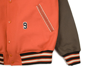 เสื้อแจ็กเก็ตเบสบอลวิทยาลัยสำหรับผู้ชายเสื้อแจ็กเก็ตบอมเบอร์แจ็คเก็ตแขนหนังมีตัวอักษรเลตเทอร์แมนขายส่ง - Product Image 4