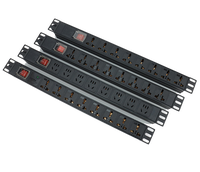 PDU Universal 1U de 8 Puertos y 16A, Regleta de Alimentación de 19 Pulgadas para Montaje en Rack, Protector contra Sobretensiones SPD para Gabinete de Servidores de Centro de Datos