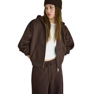 Ensemble de survêtement zippé pour femmes, 2 pièces, pantalon de jogging athlétique et veste à capuche pour la salle de sport, la course à pied, le yoga, les tenues décontractées et quotidiennes - Product Image 1