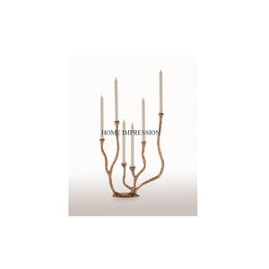 Bougeoirs de table en aluminium poli à l'or Bougeoirs décoratifs pour mariages et événements Bougeoirs de table à 6 bras Bougies de décoration de table - Product Image 1