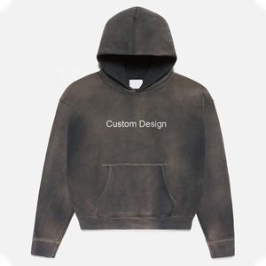 Qualité supérieure 100% coton sweat à capuche éponge français bouffée Technique pull sweat lavé Vintage vêtements d'entraînement Streetwear - Product Image 2