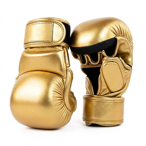 Top Grade PU Leather MMA <b>Gloves</b> with <b>Moisture</b> Wicking Hook and Loop Closure Customized Logo-Unisex Adult Top Selling - Product Image 5