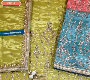 Costumes modernes non cousus pour femmes fantaisie brodés à la main style traditionnel indien tendance pour les fêtes - Product Image 2