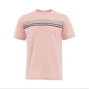 เสื้อยืดคอกลมแขนสั้นระบายอากาศผ้าฝ้ายสำหรับผู้ชายเสื้อลายทางออกแบบโลโก้ได้ตามต้องการ - Product Image 1