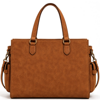 Nouveau sac à main pour femme en cuir véritable de style vintage à grande capacité avec design organisateur multi-poches, sac à bandoulière pour femme