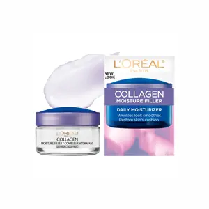 L'Oreal Paris Collagen Moisture Filler Crema de día/noche, 1,7 onzas (paquete de 2)