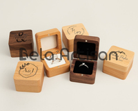 Boîte à alliances personnalisée BELA ARTISAN en bois écologique, gravée sur mesure, modèle carré pour demande en mariage NNN