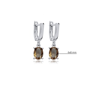 Pendientes colgantes de piedra sultanita de diseño ovalado de 6x8mm, joyería fina de Plata de Ley 925 hecha a mano turca al por mayor - Product Image 2