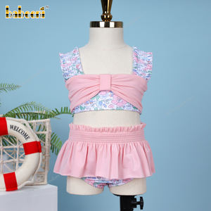 Traje de baño floral elegante para niños para niñas-OEM/ODM Anti-UV y estilo de bikini de secado rápido en stock al por mayor BB3429 - Product Image 1