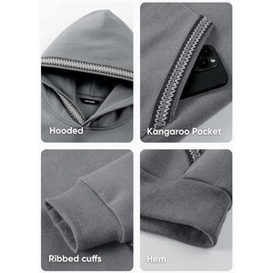 Sudaderas con Capucha Personalizadas para Hombre, Casuales, Lisas, 100% Algodón, Felpa, Bordado Personalizado, Manga Larga, Estilo Urbano - Product Image 5