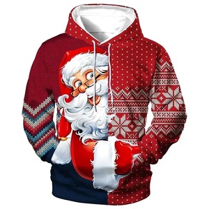 Sudaderas CON CAPUCHA DE Papá Noel para hombre, sudaderas de algodón con estampado 3D de Navidad 100%, ropa de hombre, Sudadera con capucha esencial de tendencia, disfraz de gran tamaño - Product Image 4