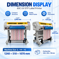 Nouvelle machine DTF numérique UV TPU automatique à tête unique DX7 de 60 cm, imprimante d'étiquettes grand format rouleau-à-rouleau, garantie 1 an, en acier