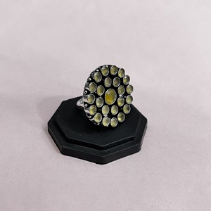 แหวนมโนลิซาสีเหลืองชุบเงินออกซิไดซ์สำหรับผู้หญิง ของขวัญสำหรับเธอ - Product Image 3