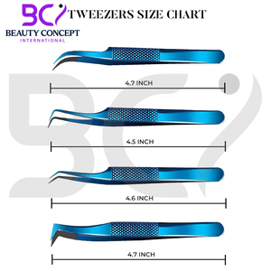Pinzas injertadas de extensión de pestañas de acero inoxidable para uso en salón de belleza de Color azul ligero recto curvo 2025 - Product Image 3