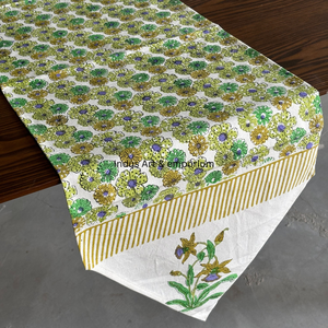 Chemin de table imprimé moghol en toile de coton indien imprimé bloc à la main - Product Image 3