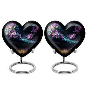 Coeur Urne Paon Urne Commémorative Pour Cendres Souvenir Crémation Personnalisée Petite Urne Faune Décorative pour Cendres Adultes - Product Image 5