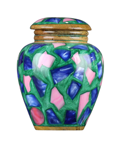 Handmade <b>Wooden</b> Cremation Urn for Adults Blue Resin Inlay Memorial <b>Box</b> Funeral <b>Keepsake</b> Coffin Accessory for Burial - Product Image 4