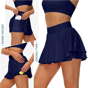 Jupe de tennis taille haute pour femmes de haute qualité vêtements de sport en polyester respirants avec jupe personnalisable shorts pour femmes - Product Image 4