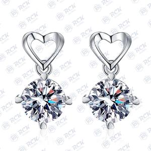 1.90 tcw รอบตัด moissanite ต่างหูสำหรับผู้หญิงเพชร studs เครื่องประดับของขวัญครบรอบเครื่องประดับสำหรับเธอ - Product Image 2