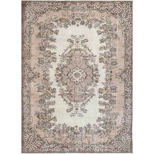 พรมขนสัตว์สีน้ำตาลเบจวินเทจถักมือ รุ่น Pae-3219 ลายคลาสสิคสำหรับห้องนั่งเล่น พรมปูพื้นรูปทรงสี่เหลี่ยมผืนผ้าสำหรับห้องโถง - Product Image 1