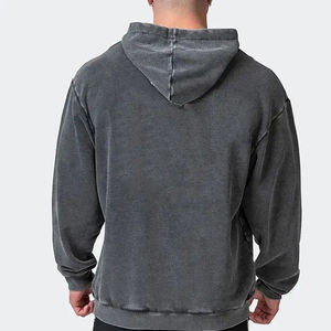 Trending 2025 Best Custom Style Hoodie for Men High Quality 100% Cotton Acid Washed Hoodies Stone Washed <b>Vintage</b> <b>Sweatshirts</b> - Product Image 4