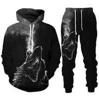 Conjunto Deportivo de Otoño Personalizado con Estampado 3D y Bordado, Sudadera con Capucha y Pantalones de Forro Polar para Hombre y Mujer, 2 Piezas, Estilo Hip Hop, Urbano, Holgado e Informal