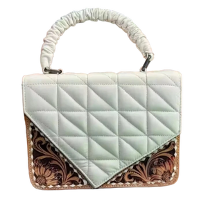 Bolso Bandolera Bohemio de Cuero Genuino Acolchado, Hecho a Mano y con Diseño Artesanal, Ligero y Ecológico para Viajes, Otoño/Invierno/Verano - Product Image 2