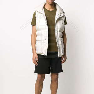 Clothing Manufacturers Custom Logo Sleeveless Hooded Wool-Lined Puffer Vest Winter Casual Mens Stand Collar High Street Nylon - Product Image 2