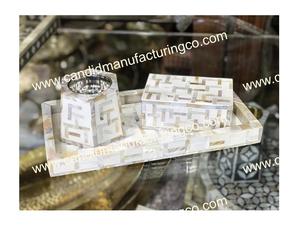 Meilleure qualité Acacia bois vadrouille incrustation résine incrustation boîte brûleur plateau ensemble pour la décoration de la maison arabe Mubkhar Bakhoor ensemble Ramdan cadeau - Product Image 1