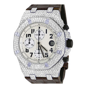 Montre élégante de luxe pour femme en quartz moissanite avec cadran en verre glacé et bracelet en acier inoxydable - Product Image 3