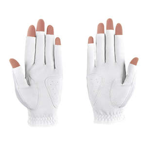 Gants de golf sans doigts personnalisés avec logo pour femmes, protection des ongles, nouvelle arrivée, adhérence supérieure, en cuir Cabretta. - Product Image 2