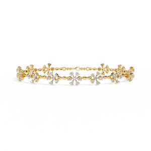 Magnifique bracelet et jonc en or 18 carats avec diamants de laboratoire, bijoux luxueux - Product Image 5