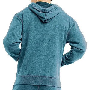 Ligero Hombres 100% Algodón Pullover Streetwear Oversized Vintage Washed Hoodie - Product Image 2