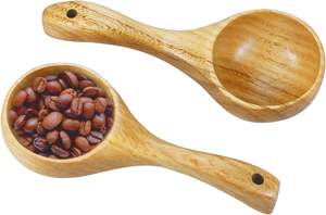 2 Pack Wooden Kitchen Scoop <b>Ladle</b> Multipurpose Large Solid Wood Water Spoon Serving <b>Soup</b> Tablespoon for Cooking Bath Salt - Product Image 5