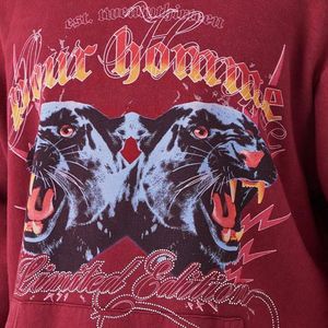 Fournisseurs de vêtements de rue surdimensionnés en strass de conception imprimée de logo personnalisé complet Sweats à capuche lourds en relief en strass pour hommes - Product Image 5