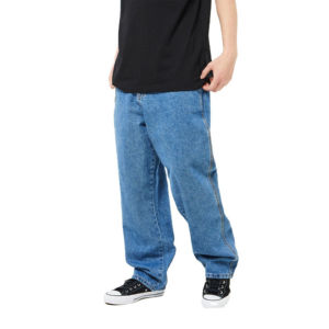 Pantalon en jean surdimensionné de qualité supérieure pour homme, coupe décontractée, design vintage, couleur unie, poids lourd, streetwear d'été, respirant - Product Image 6