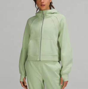 Custom Women's Winter Cotton <b>Hoodie</b> Casual Zip-up Streetwear Oversized Plain Design <b>Long</b> Length Front Logo Position-Wholesale - Product Image 4