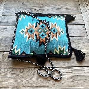 Sacoche Anatolian Oriental à motifs authentiques, sacoche Heybe, sac de selle Apache Turquoise - Product Image 4
