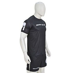 Camisa de compresión para gimnasio para hombre, mezcla de LICRA de manga corta ajustada con costuras planas para soporte durante el entrenamiento - Product Image 5