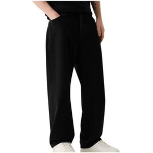 Pantalones vaqueros rectos holgados Cargo para hombre, ropa informal estilo Hip Hop de verano, pantalones vaqueros de pierna ancha para monopatín con decoración de botones, transpirables - Product Image 1