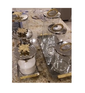 Premium Quality Glass Sweets <b>Jar</b> With Stainless Steel Lid And Tray Round Shape Sweets Box At Affordable Price - Product Image 5