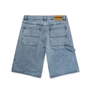 Pantalones cortos vaqueros desgastados de carpintero con logotipo personalizado, pantalones cortos vaqueros holgados con bordado de doble rodilla para hombre de primera calidad - Product Image 2