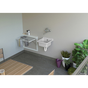 Lavabo Ovale in Resina Granito Mongardi 39L X 39P X 24H cm, da Interno/Esterno, Montaggio a Parete, Resistente agli Acidi, Multiuso - Product Image 3